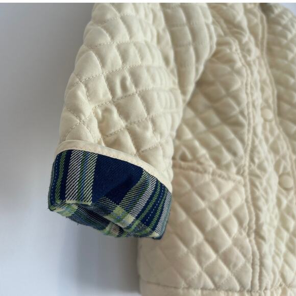 Talbots Kids Quilted Yellow with Plaid Lining Classic Barn Style Jacket, Size 3T - Picture 2 of 5